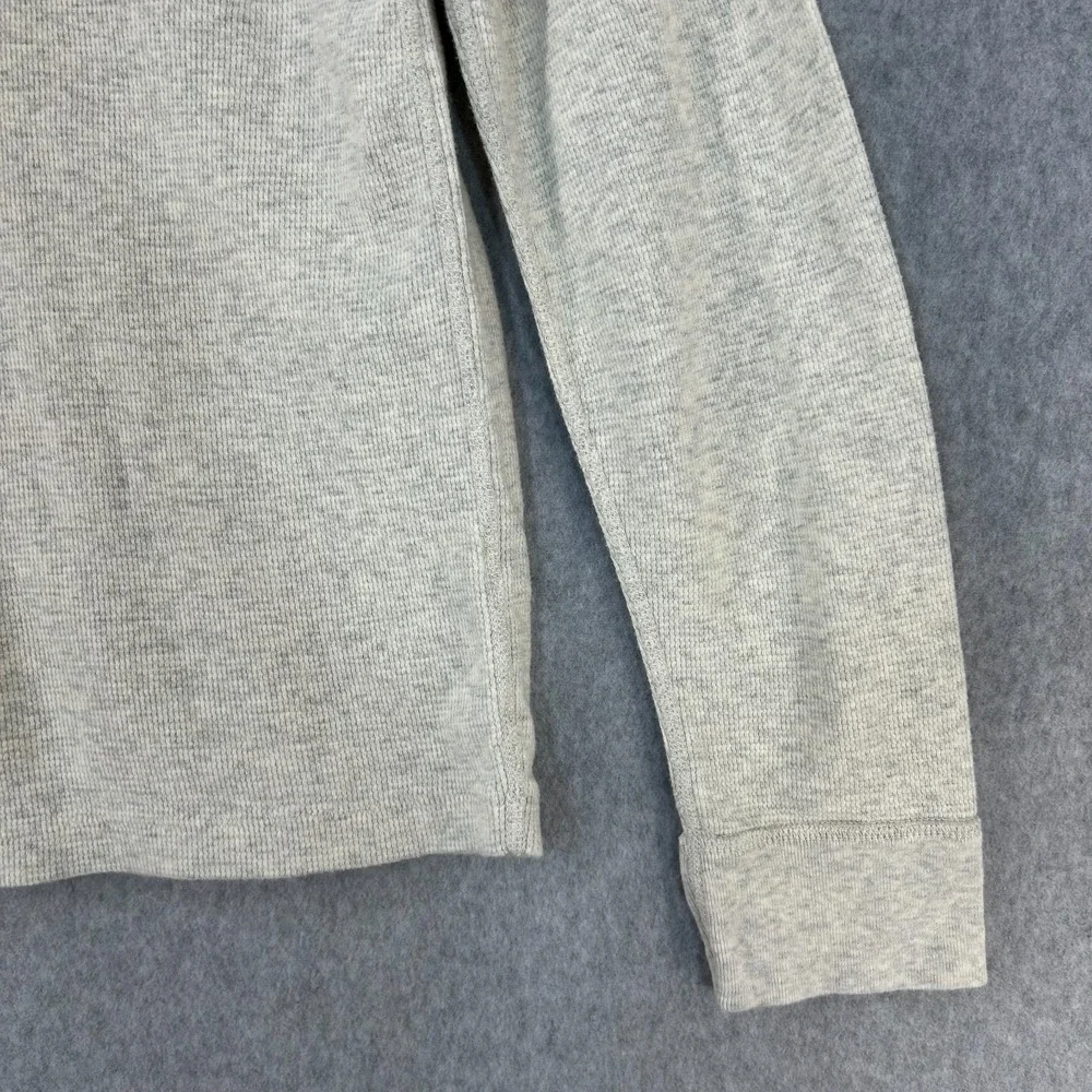 J Crew Utility Knit Cotton Henley Neutral Cream Gray Dexter Mens Size Large READ